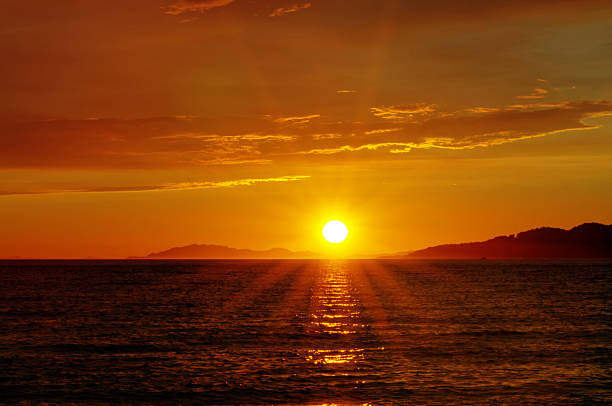 Sunset on the Adriatic Sea, Pag island in Croatia