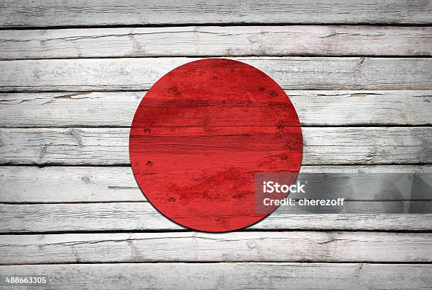 Japonia Flaga Malowane Na Drewnianych Płyt - zdjęcia stockowe i więcej obrazów Abstrakcja - Abstrakcja, Bez ludzi, Deska
