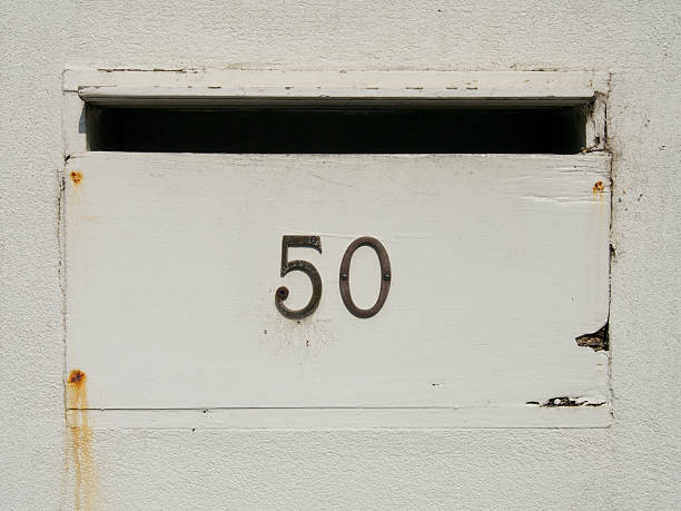 istock number fifty on letterbox 488663337