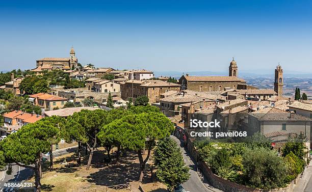 Medieval Town In Tuscany Italy Stock Photo - Download Image Now - Blue, Cityscape, Hill