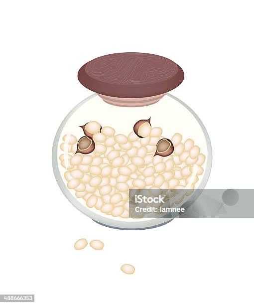 Pile De Noix De Macadamia Dans Un Bocal Vecteurs libres de droits et plus d'images vectorielles de Aliment - Aliment, Aliment en boîte, Boîte en fer-blanc