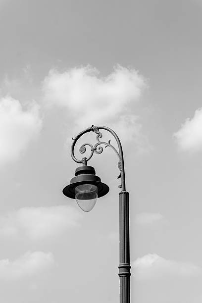 istock Street lamp. Black and white 488666632