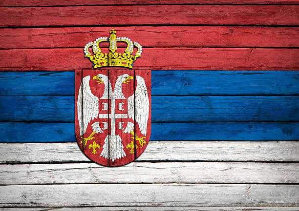 istock Serbia flag painted on wooden boards 488666757