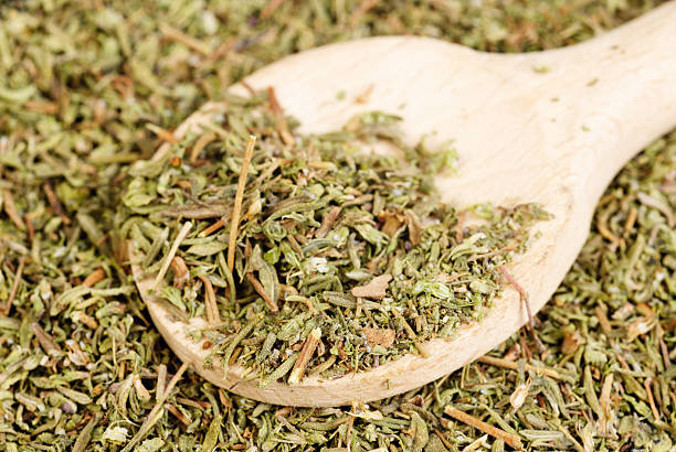 istock herb thyme to use as food background 488669687