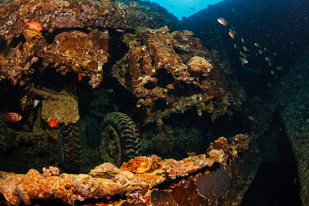 istock Underwater Ship Wreck Diving  SS Thistlegorm  Trucks 488674886