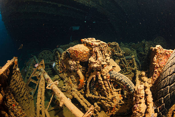 istock Underwater Ship Wreck Diving  SS Thistlegorm    BSA M20 motorcycle 488675054