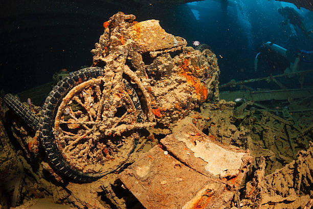 istock Underwater Ship Wreck Diving  SS Thistlegorm    BSA M20 motorcycle 488675256