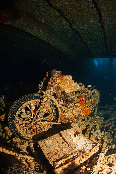 istock Underwater Ship Wreck Diving  SS Thistlegorm    BSA M20 motorcycle 488675456
