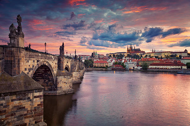 프라하. - prague czech republic charles bridge famous place 뉴스 사진 이미지