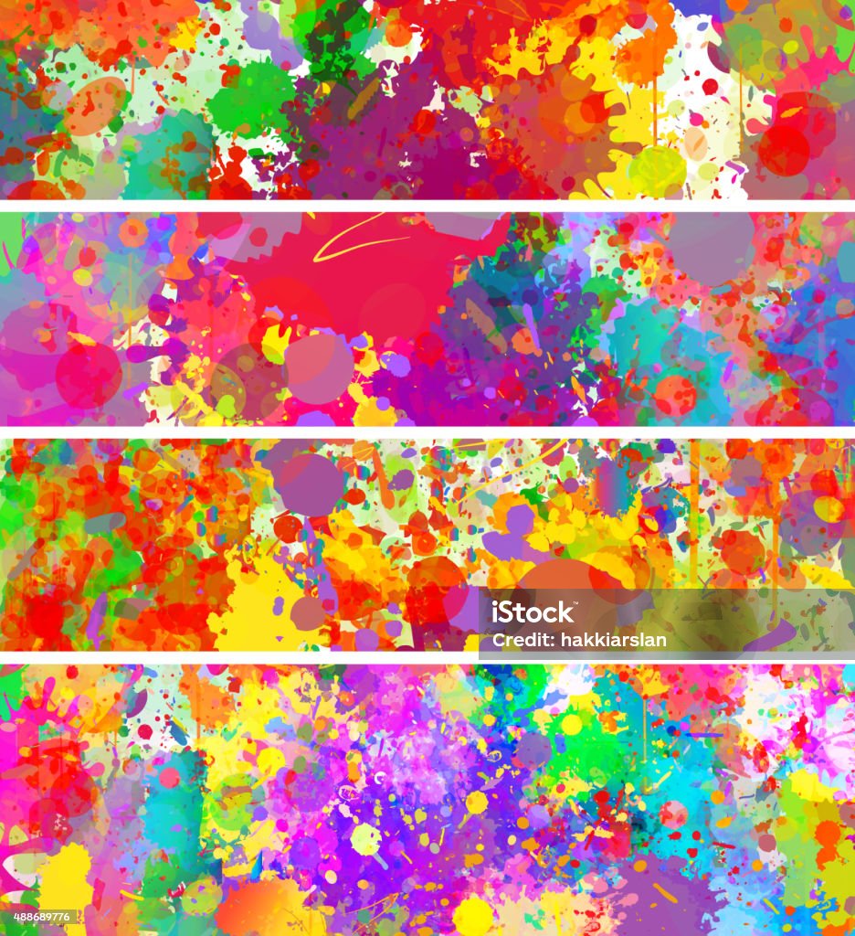 Color Splash Simpler Banner Set Of Color Splash Backgrounds Banners Stock Illustration - Download ...