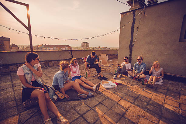 istock Casual gathering on the rooftop 488690798
