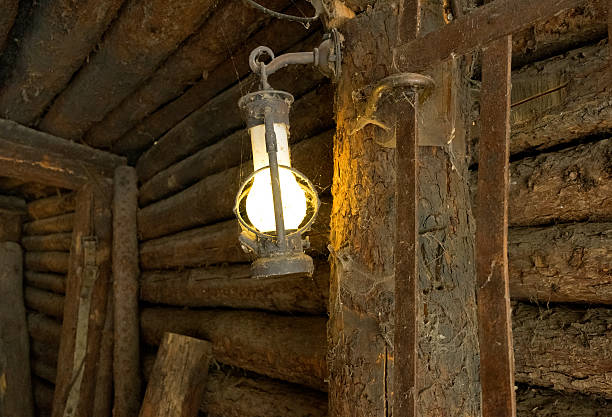 istock Oil lamp in the old mine 488692270