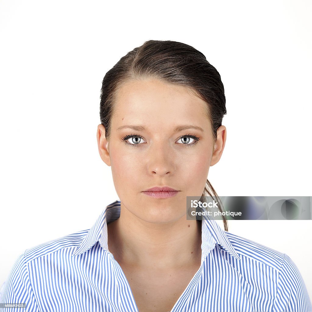 Portrait Of A Dark Haired Woman Stock Photo - Download Image Now - Photo  Booth Picture, Women, One Woman Only - iStock