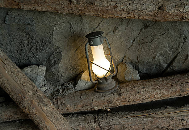 istock Oil lamp in the old mine 488692938