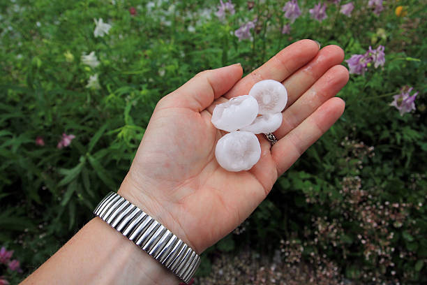 big hailstones - sommergewitter fotografías e imágenes de stock