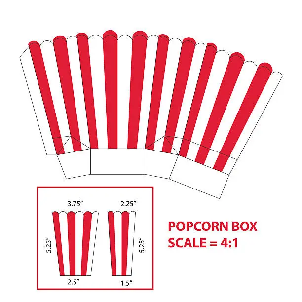 Vector illustration of Popcorn boxed Stripes design vector