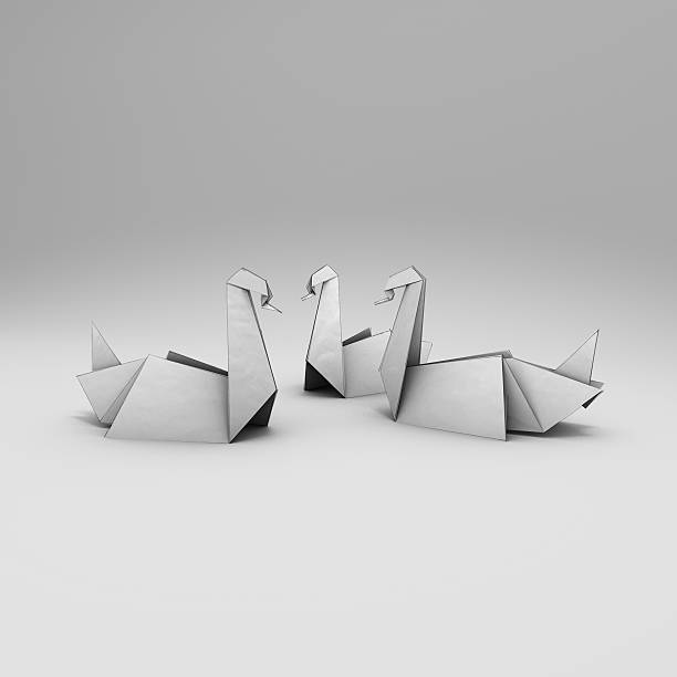 istock Cocotte origami paper X3 white 488707738