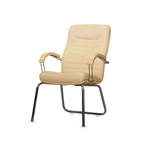 istock Modern office chair from beige leather 488710008