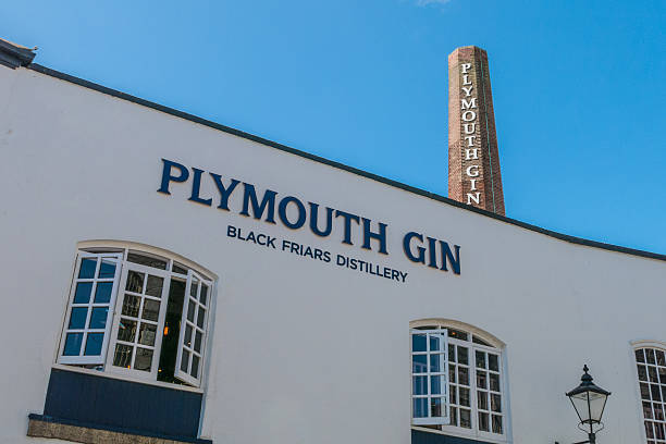 Detail of Plymouth Gin distillery in Southside street, Plymouth stock photo