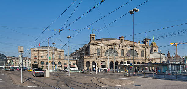 Zurich Main Railway station building Zurich, Switzerland - 6 September, 2014: Zurich Main Railway station building. Zurich Main Railway station (German: Zurich Hauptbahnhof, often shortened to Zurich HB) is the largest railway station in Switzerland.  zurich train station stock pictures, royalty-free photos & images