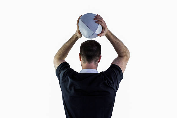 istock Rugby player about to throw a rugby ball 488712954