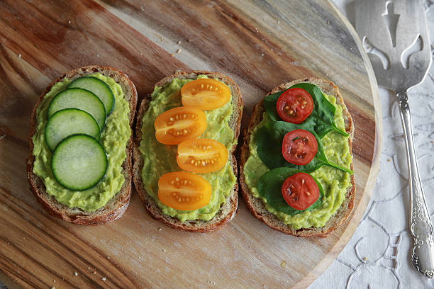 istock Green sourdough open face sandwiches 488713900