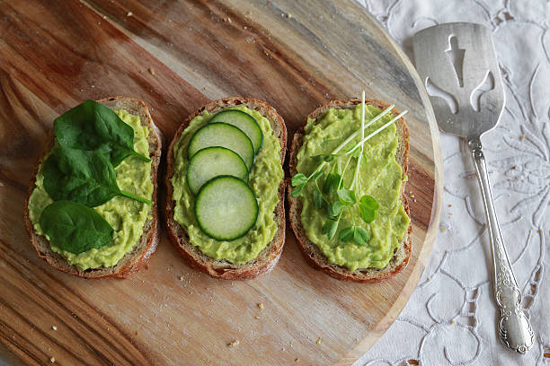 istock Green sourdough open face sandwiches 488714406