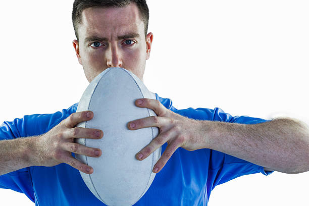 istock Rugby player holding a rugby ball 488714792