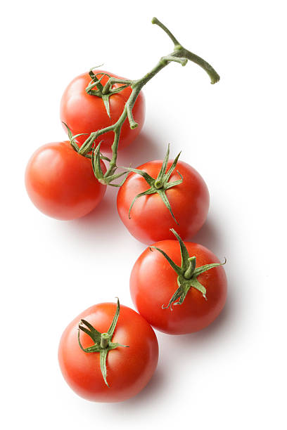 Vegetables: Tomato Isolated on White Background More Photos like this here... vine tomatoes stock pictures, royalty-free photos & images