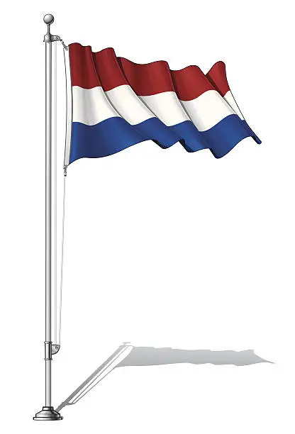 Vector illustration of Flag Pole Netherlands