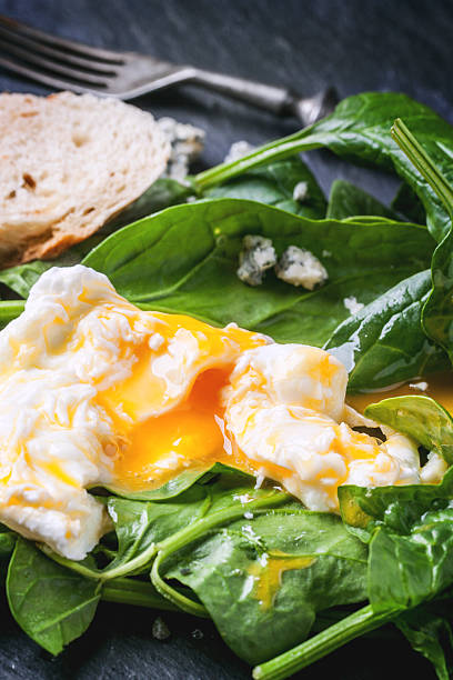Poached egg on spinach