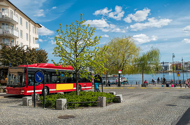 istock Spring with red bus in Norra Hammarbyhamnen, Stockholm, Sweden. 488719616