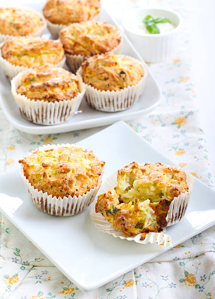 istock Savory courgette, herbs and feta muffins 488720070