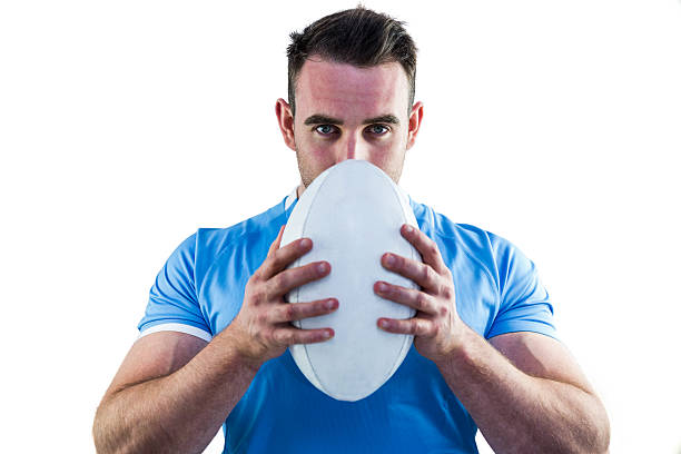 istock Rugby player looking at camera with ball 488720266
