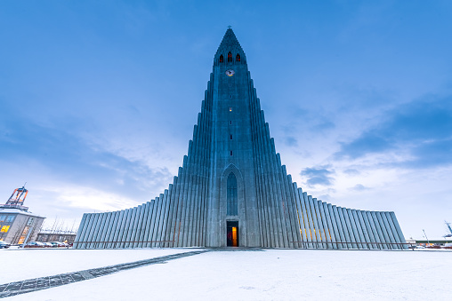 Hallgrimskirkja cathedral in reykjavik iceland