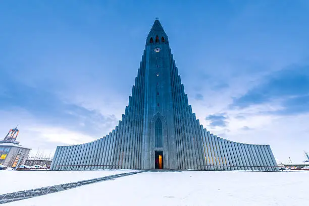 Photo of Hallgrimskirkja cathedral in reykjavik iceland