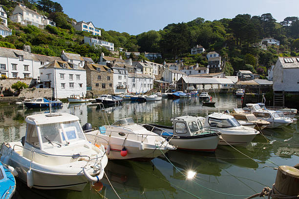 istock Polperro fishing village harbour Cornwall England 488721651