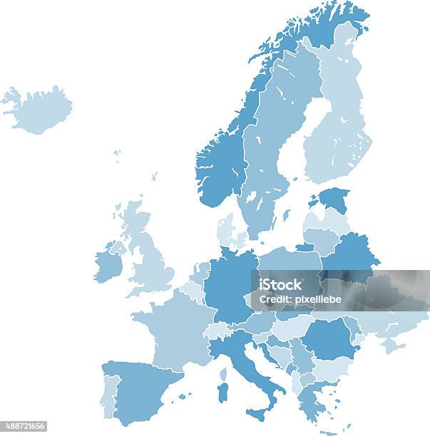 Europa Karte Vektor Stock Vektor Art und mehr Bilder von Karte - Navigationsinstrument - Karte - Navigationsinstrument, Europa - Kontinent, Niederlande