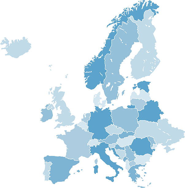 mapa wektor europe - netherlands map cartography silhouette stock illustrations