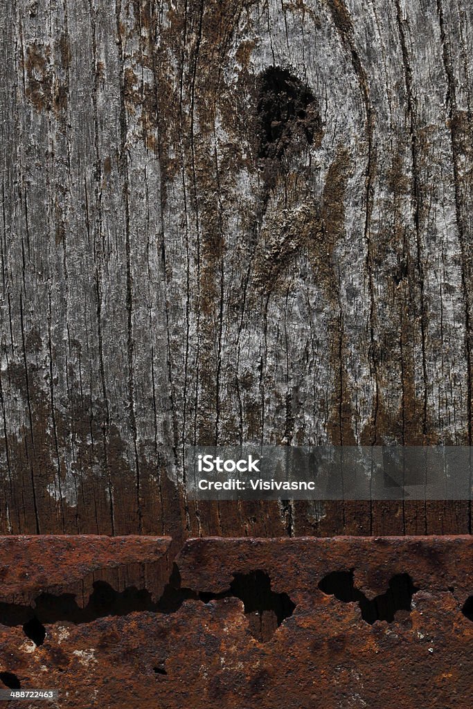 Velha madeira com ferro enferrujado - Royalty-free Abstrato Foto de stock