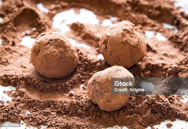 Chocolate Truffles Stock Photo - Download Image Now - Baked Pastry Item, Beige, Brown