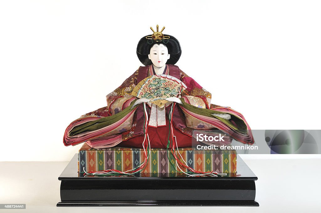 Lalka z tradycyjny japoński kobieta - Zbiór zdjęć royalty-free (Białe tło)