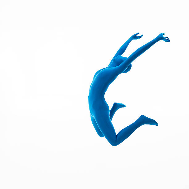 istock blue woman jumps high 488725123
