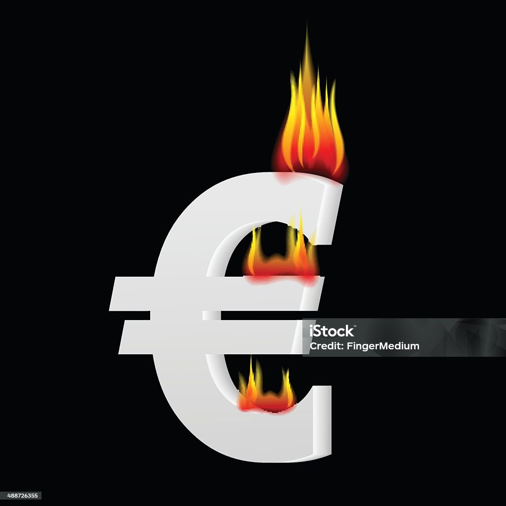 Burning Euro Bankruptcy stock vector