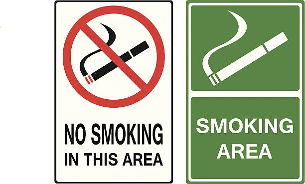 Vector illustration of no smoking sign