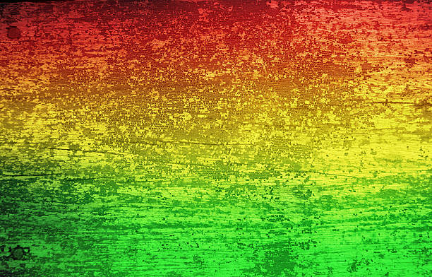 istock Green red yellow grunge wood background (Reggae style) 488755296