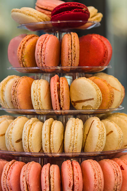 istock traditional french colorful macarons in a box 488755460