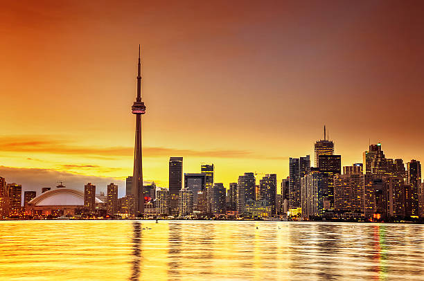 istock Toronto city skyline at sunset 488755680