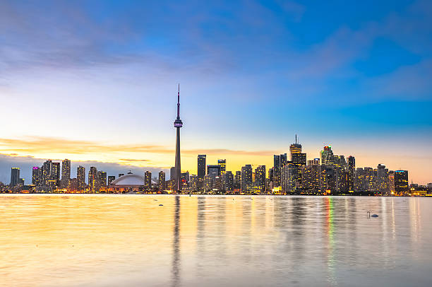 istock Toronto city skyline at sunset 488755748