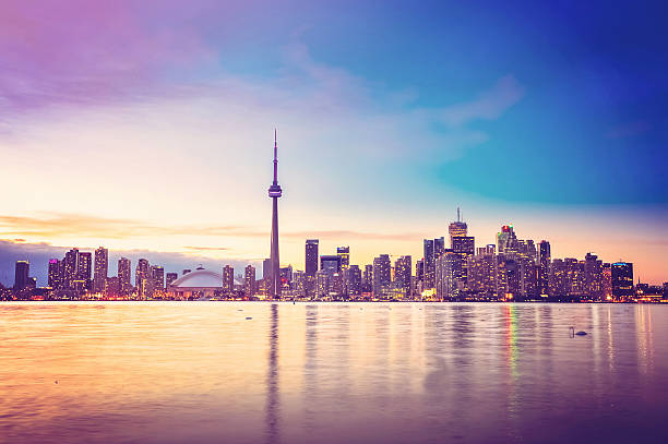 istock Toronto city skyline at sunset 488755846